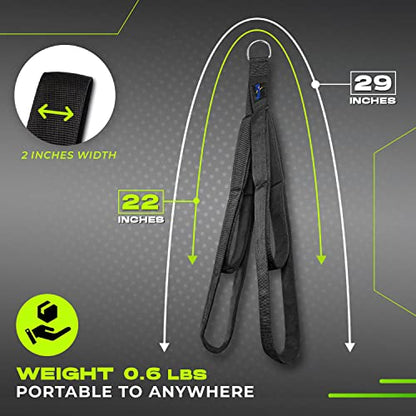 Yes4All Tricep Strap Cable Attachment 2-in-1 3D Mesh Neoprene Handles/ 2 Inches width for Different Exercises, Cable Crunch Attachment for Home Gym/Multi-Workout