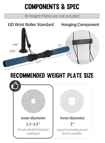 GD Hanging Wrist Roller Forearm Strengthener Grip Strength Trainer | Arm blaster, Forearm workout Machine, hand strengthening devices exerciser, arm wrestling training equipment, Hand Gripper - color: Hanging Wrist Roller Standard (Rope : Black)