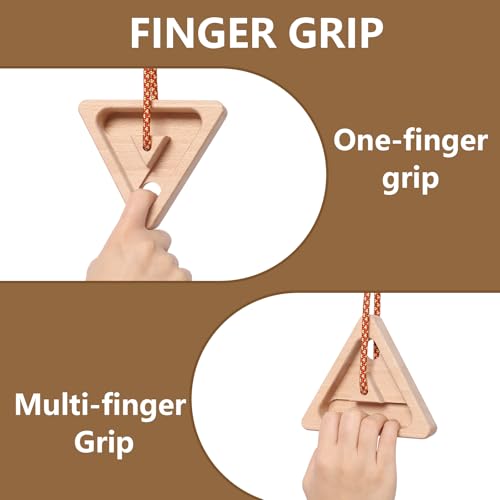 Climbing Hangboard for Rock Climbing Training – Wooden Fingerboard with Multi-Grip Design – Strengthen Fingers & Grip – Easy Mount for Home & Gym - color: Brown 2