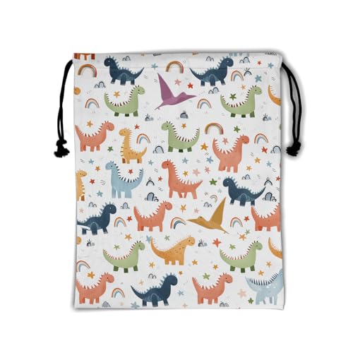Gymnastics Grip Bag Lightweight Small Drawstring Grip Bags for Gymnasts - color: Cartoon Dinosaur-multi