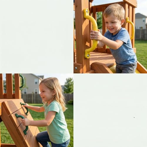 Playground Safety Handles,Plastic Grab Handles, Indoor Outdoor Playground Accessories,Multi Use Safety Handles Grips for Playset,Swing set Climbing Frame,Tree House, Play House Handles,4 Pack