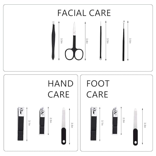 Nail Clipper Kit Nail Care Set for Men Women Nail Clipper Set Manicure Kit | Travel Manicure Set with Case Toe Finger Nail Clippers Personal Care Tools Nail Clipper Grooming Kit Gfit for Men Women - color: Black White