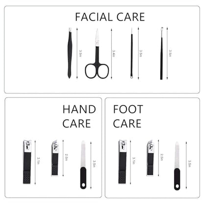Nail Clipper Kit Nail Care Set for Men Women Nail Clipper Set Manicure Kit | Travel Manicure Set with Case Toe Finger Nail Clippers Personal Care Tools Nail Clipper Grooming Kit Gfit for Men Women - color: Black White