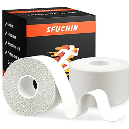 1.5" 90 Feets Athletic Tape - Sport Tape - Medical Tape - Ankle Tape Strong Easy Tear NO Sticky Residue for Wrist Arms Legs Baseball Soccer Football Golf Climbing Boxing Hockey Stick Bat