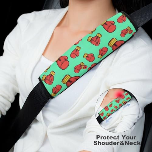 Soft Padded Car Seat Belt Pad for Elderly Support, Stroller Pushchair High Chair, 2 Pack Red Boxing Gloves Shoulder Harness Cover Anti-Slip Pad - color: Pattern 932