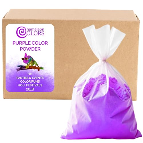 Holi Color Powder Bulk by Chameleon Colors - Purple - 25 lbs. Pure, Authentic Fun - Perfect for a Color Run, 5k, Festival, Party or any Other Event You Want to Make Colorful. - color: Purple