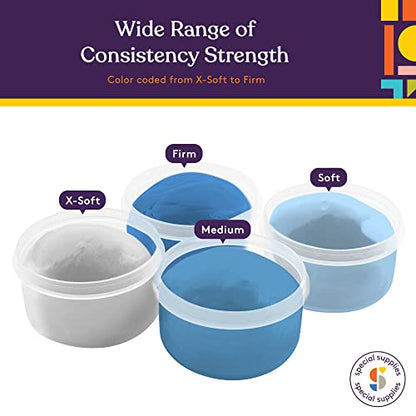 Special Supplies Therapy Putty for Kids and Adults - Resistive Hand Exercise Stress Relief Therapy Putty Kit, Set of 4 Strengths, Three Ounces of Each Putty - color: Ocean Colors