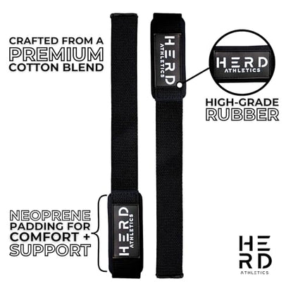 Lifting Wrist Straps – 23" Length x 1.5" Width – Padded Neoprene Cotton Straps for Weightlifting, Powerlifting, Functional Training, Strength Training & Deadlifts – Heavy Duty Grip Support - color: Black/White