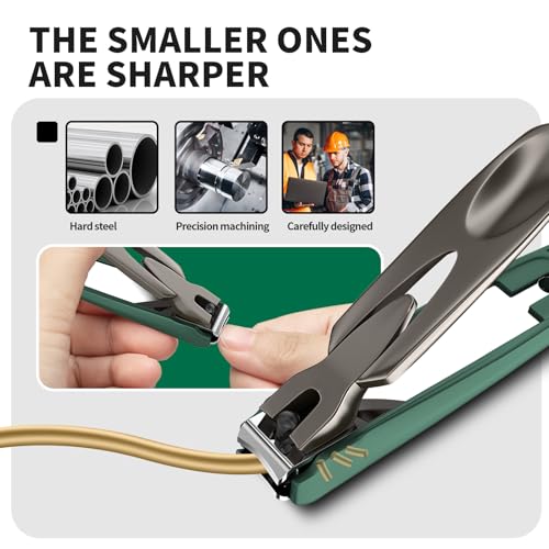 Nail Clippers for Men with Catcher, 2-Pack Large & Small Anti-Splash Nail Clippers for Fingernails & Toenails, Sharp Stainless Steel Heavy-Duty Self-Collecting Nail Cutter for Men Women - style: Big & Small