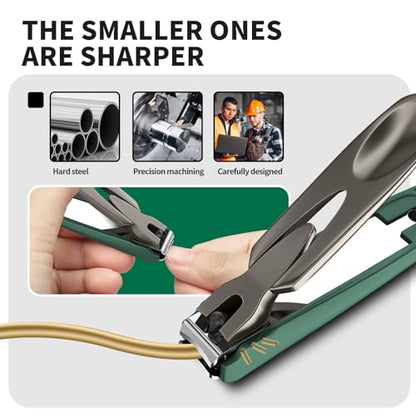 Nail Clippers with Catcher, 2-Pack Slanted & Curved Nail Clippers for Ingrown Toenails and Fingernails, Anti-Splash Nail Cutter for Men, Women, Seniors, Heavy-Duty Finger Nail Clippers Adult - style: Curved & Slanted