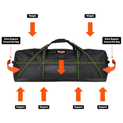 Fitdom 123L 42" Heavy Duty Extra Large Duffle | Upgrade Zipper, Durable and Water Resistant, Camping Bag, Travel Storage, Tent Storage, Sports Equipment Bag, Coaches