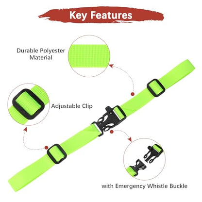 Backpack Chest Strap Sternum Straps with Emergency Whistle Buckle for Backpack Replacement & Hiking - color: Fluorescent Green & Orange