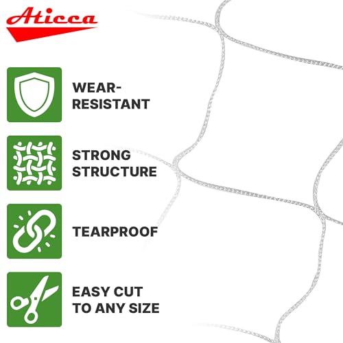 ATICCA Trellis Netting 5 x 350 ft Heavy Duty Polyester Plant Support Netting White - 6 Inch Garden Rope Trellis on Roll - Mesh Twine for Growing Vine Climbing Plants, Flowers, Peas, and Tomatoes - size: 5x350ft Polyester Trellis Netting