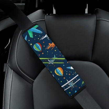 2 Piece Planes Blue Airplanes Car Seat Belt Pad Breathable Seat Belt Cushion for Child, Stroller Pushchair High Chair, Easy Install (No Tool) - color: Pattern 354