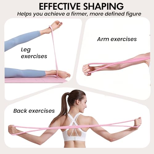 Figure 8 Resistance Band, Figure 8 Resistance Bands for Women Men,Resistance Band Figure for Working Out, Non-Slip Handles, Home Gym, Yoga & Physical Therapy - color: 15lb Pink + 25lb Blue