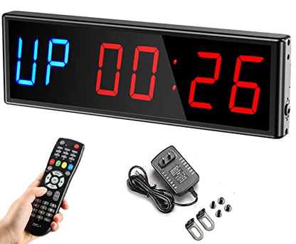Gym Timer 3 Inch Big Clock Fitness Home Tabata Boxing Count Down and Up with Remote