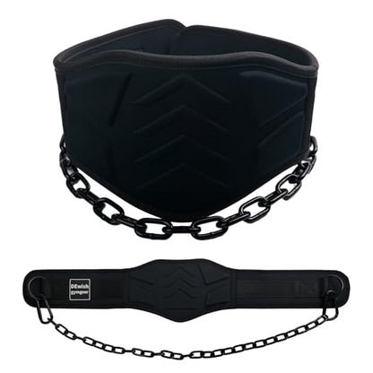 12 mm Thick Heavy Duty Dip Belt with 36 IN Steel Chain, 35" Weighted Pull Up Belt for Added Weight Training, Chin Ups, Pull Ups, Tricep Dips And More - color: Black