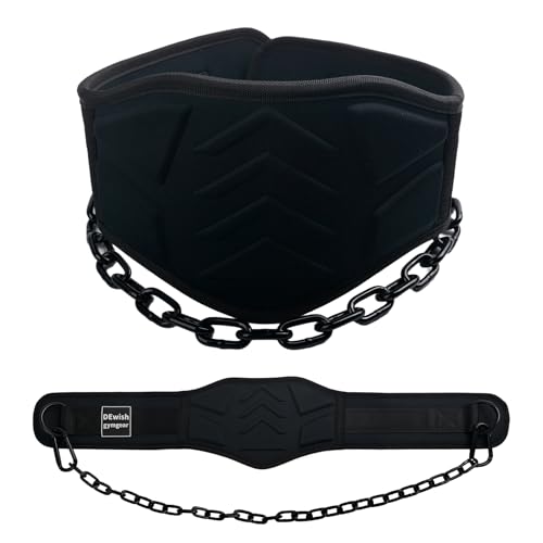 12 mm Thick Heavy Duty Dip Belt with 36 IN Steel Chain, 35" Weighted Pull Up Belt for Added Weight Training, Chin Ups, Pull Ups, Tricep Dips And More - color: Black