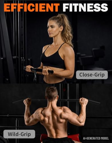 Fitarc 40'' LAT Pulldown Bar Attachment for Pulley Cable Machine, Full-Length Non-Slip Grip, LAT Pull Down Bar Accessories for Gym, Strength Workout