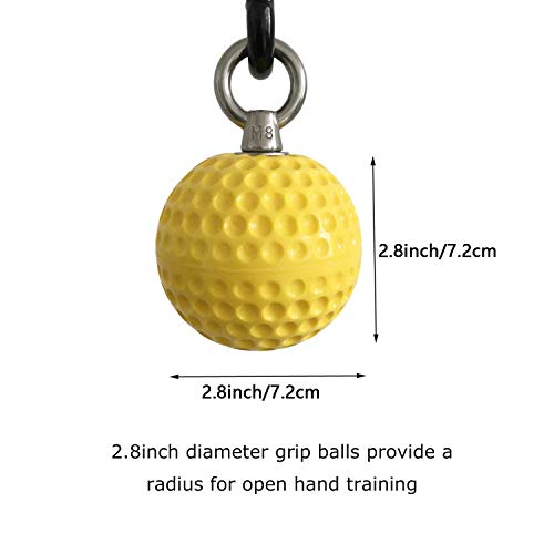 Climbing Pull Up Power Ball Hold Grips with Straps Hand Grip Strength Trainer Exerciser - Durable and Anti-Skid Design - Ideal for Bouldering Pull-up Fitness Workout - Free Carry Bag Included