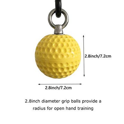 Climbing Pull Up Power Ball Hold Grips with Straps Hand Grip Strength Trainer Exerciser - Durable and Anti-Skid Design - Ideal for Bouldering Pull-up Fitness Workout - Free Carry Bag Included