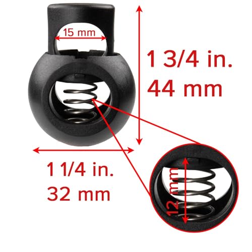 Paracord Planet Extra Large Spring-Loaded Plastic Cord Locks – Fits Up to 5/8 Bungee Cord, Utility Ropes, & Crafting Cords - size: 5 Pack