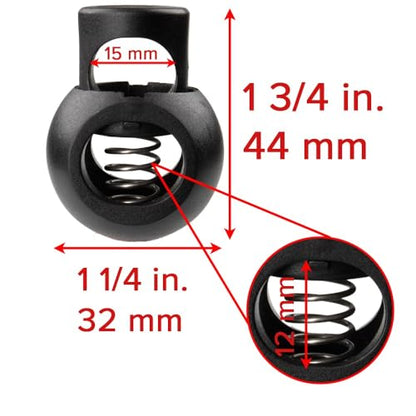 Paracord Planet Extra Large Spring-Loaded Plastic Cord Locks – Fits Up to 5/8 Bungee Cord, Utility Ropes, & Crafting Cords - size: 10 Pack