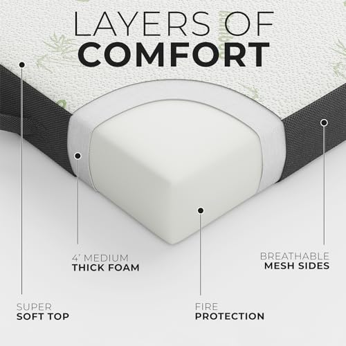 Cozzzi Folding Mattress - Twin Size Trifold Foam Mattress Topper with Removable Cover - Lightweight and Portable Sleeping Mat - Compact and Easy to Storage 75" x 31" x 4” (Grey) - size: Cot (75in x 31in x 4in), style: Gray