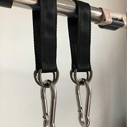 Tree Swing Straps, 2 PCS 25cm / 9.8inches Heavy Duty Hanging Straps Holds 440 lbs with Carabiner Perfect for Hammock, Plank - color: 25cm straps with Carabiner