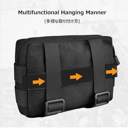 Azarxis Molle Pouches, Tactical Compact EDC Small Utility Pouch Waist Bags Sundries Storage Admin Organize Gear Gadget for Military Backpack - color: #05 Black - 4.53"x6.49"