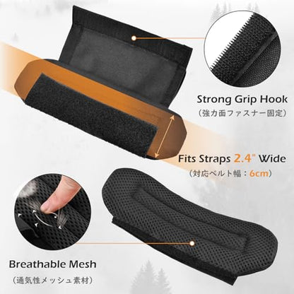 Bag Shoulder Strap Replacement Adjustable Strap with Padded Metal Hooks for Crossbody Bags Messenger Bags Laptops - color: 03# Black Pad Only - 2 Packs