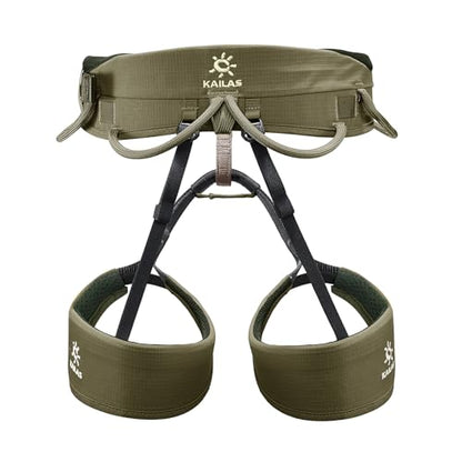 KAILAS Airo Rock Climbing Harness Men Roofing Harnesses Rescue Mountaineering Safety Belt Women Comfortable Lightweight - color: Gray Green, size: Large