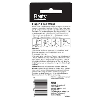 Flents Finger & Toe Wraps, Compression Support Straps, 2 Pack, USA Made | Hook And Loop Closure Provides Adjustable Secure Fit, Helps Stabilize Digits During Recovery, Easy to Use, Comfortable Design - size: Round