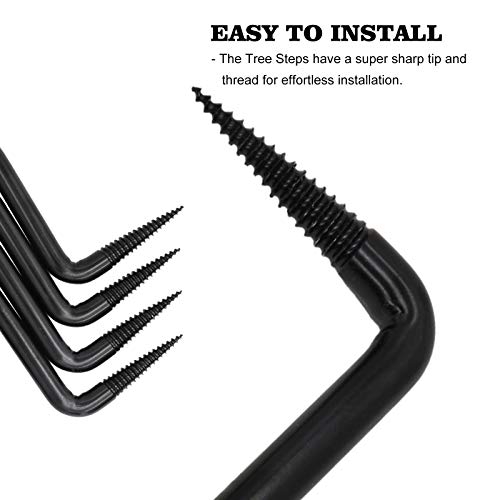 4 inch Screw-in Tree Steps for Hunting, Can Hold up to 705 lbs Fits Climbing to Tree Stands, with Slip-Resistant knurling Pattern (8Pack)