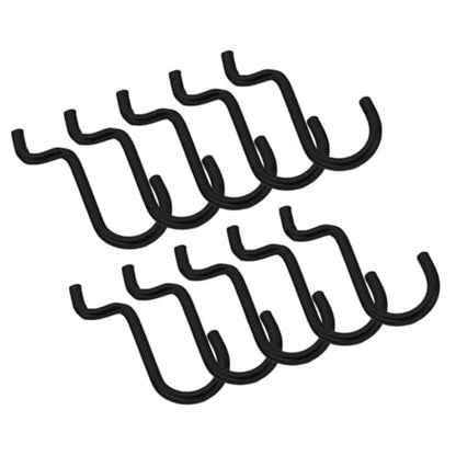 10 Pcs Black Iron Pegboard Hooks for Garage Tool Organizer Utility Pegboard Hangers for Wall Hanging Board Accessories Compatible with Store and Workshop