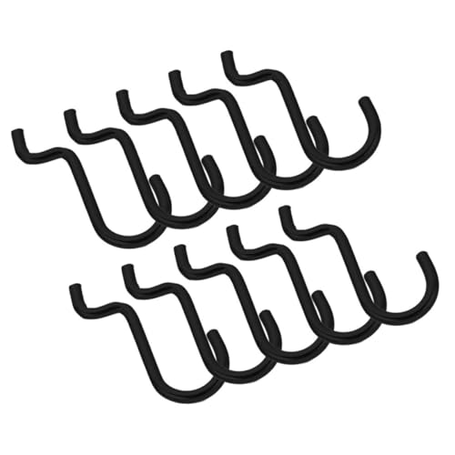 10 Pcs Black Iron Pegboard Hooks for Garage Tool Organizer Utility Pegboard Hangers for Wall Hanging Board Accessories Compatible with Store and Workshop
