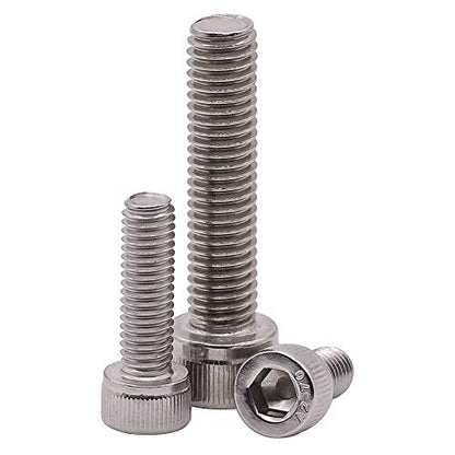 30 PCS M6 x 40mm, 45mm, 50mm, 55mm, 60mm Stainless Steel Socket Head Cap Screws with Free Hex Wrench, Hex Drive Metric Threaded Socket Screws Assortment, 304 Stainless Steel 18-8, Full Thread - size: M6 x 40, 45, 50, 55, 60mm