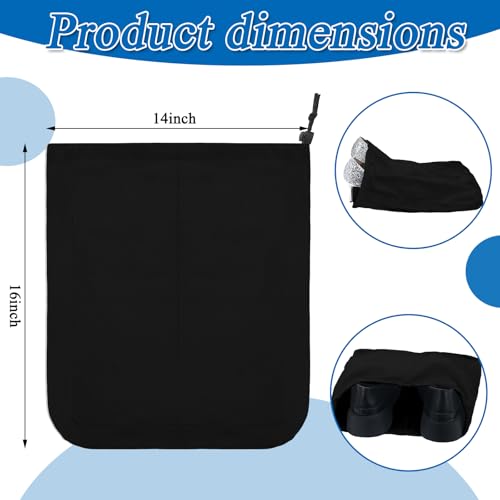 4 Pcs Travel Shoe Bags Spandex Shoes Pouch with Interior Divider and Drawstring for Women Men Luggage Packing (Black) - color: Black