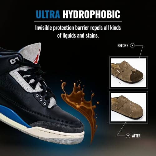Shoe Protector Spray - Premium Suede Protector Spray, Waterproof & Stain Guard for Shoes and Sneakers, Water Repellent Fabric Spray, Rain & Stain Protection, 200ml PFAS Free