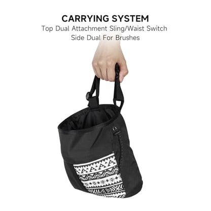 RiToEasysports Chalk Bag, Large Capacity Rock Climbing Wide Mouth Chalk Bag with Front Pocket for Bouldering Gym Training - size: Small Black