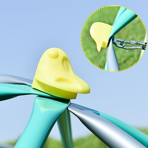 Merax 13FT Climbing Dome with Hammock, Outdoor Geometric Dome Climber | Playground Climber for Kids 3-10 Supporting 1000 lbs, Easy Assembly Play Center Jungle Gym - style: 13FT Green & Silver