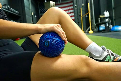 Large Trigger Point Massage Ball - 4.75 Inch Hard Rubber Therapy Ball for Myofascial Massage - Deep Tissue Massager for Myofascial Release (Also for Exercise and Pressure Point Recovery) - color: Blue (Large)