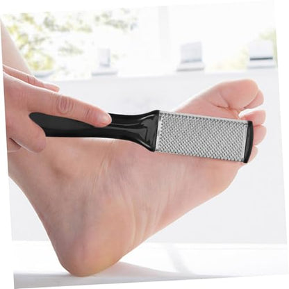 2PCS Double Sided Stainless Steel Pedicure Foot File with Sandpaper and Mesh for Callus Removal Foot Rasp Tool for Hard Skin Treatment Random Color Random Color