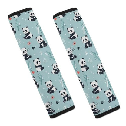 2 Pack Cartoon Panda Car Seat Straps Shoulder Pads Soft Padded Seat Belt Cushion for Kids, All Vehicles, Pressure Relief - color: Pattern 26