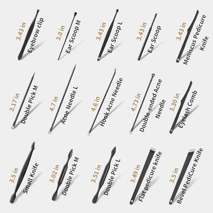 MINKINH Manicure Set Professional Nail Clipper Kit-26 Pieces for Men, Black | Stainless Steel Manicure Kit, Nail Care Tools with Luxurious Travel Case Nail Grooming Kit Gift for Husband Boyfriend Parent - color: Black