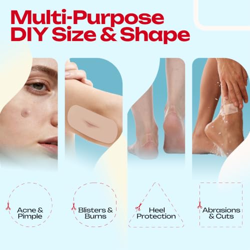 LIFARA Hydrocolloid Roll for Wound Care - Cut-to-Size, Hydrocolloid Patch Bandages with Self-Adhesive, Ultra Absorbent & Waterproof, First Aid Kit Essential (19.7mil/ 0.5mm Thickness, 2in*16ft) - size: 2in*16ft, 19.7mil/ 0.5mm Thickness