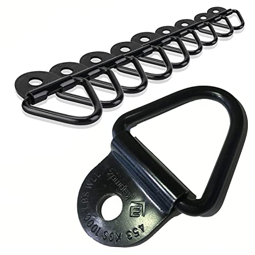 Heavy Duty Truck Bed Tie Down Anchors Rings Trailers Hook Cargo Bolt on V Ring Pickups Rail Accessories (10 Pack) - size: 10 Pack