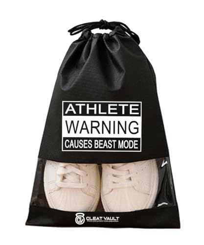 Generic Cleat Vault | High-Performance Sports Travel Shoe Storage Bag w/Motivation (Beast Mode, Black, Large (US Shoe Size 7+)), CV-FC100 - size: Large (US Shoe Size 7+), style: Beast Mode