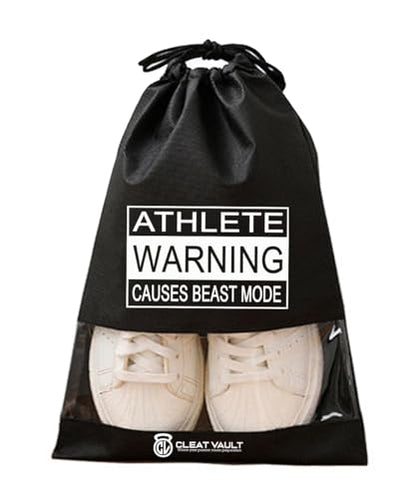 Generic Cleat Vault | High-Performance Sports Travel Shoe Storage Bag w/Motivation (Beast Mode, Black, Small (US Shoe Size Under 6)), CV-FC100 - size: Small (US Shoe Size Under 6), style: Beast Mode