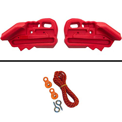 TRANGO Rock Prodigy Pivot Expert-Red (Red Pivot - 22 Grips, Elite Package (Includes Pulley)) | Rock Climbing Training Devices